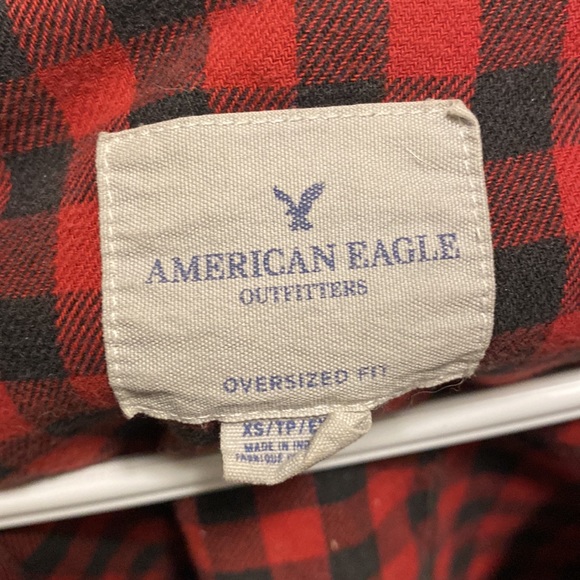 American Eagle Distressed Plaid Lined Shacket - Picture 5 of 5